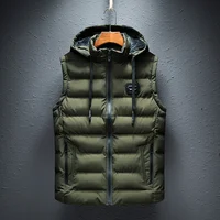 Veste à capuche en fibre de verre pour hommes, gilets à fermeture éclair, coton rembourré, grande taille 6XL, mode décontractée, mâle combiné, marque 5
