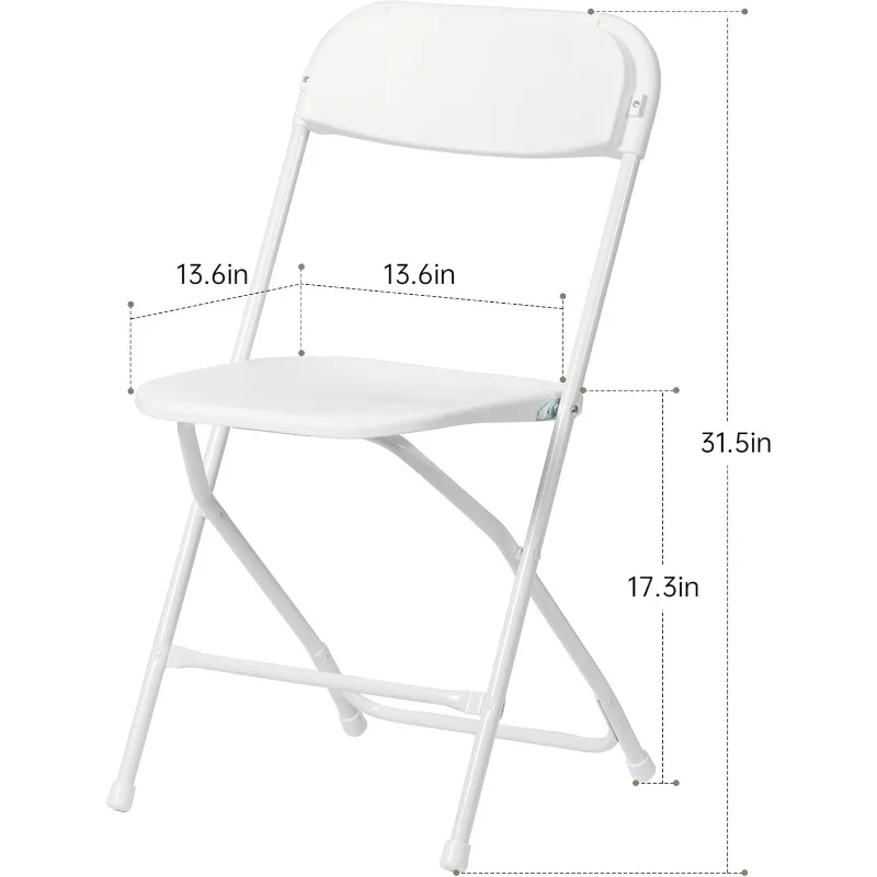 10 PCS Plastic Folding Chair, Portable Commercial Chair, 350 LB Capacity Premium Plastic Folding Chairs, Chair