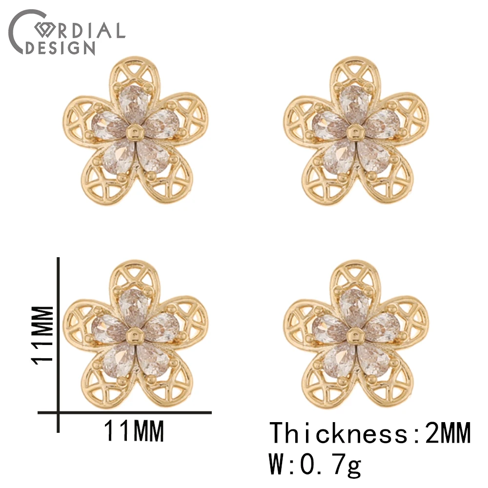 Cordial Design 50Pcs DIY Fingernail Accessories/Cubic Zircon/Multi Shapes/Genuine Gold Plating/Jewelry Findings & Components - cordial