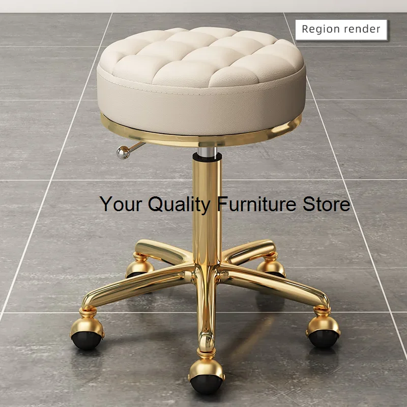 

Gold Hairdressing Chair Fashion Stool Barber Shop Hair Bench Massage Clinic Office Home Seat Tool Swivel Cadeira Salon Furniture