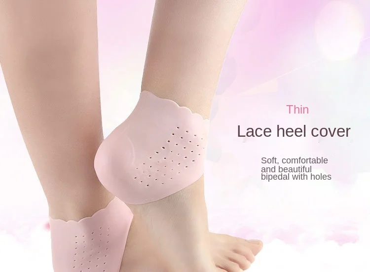 2Pcs Silikon Fußpflege Socken Feuchtigkeitsspendende Gel Ferse Dünne Socken mit Loch Rissige Fuß Hautpflege Protektoren Spitze Ferse abdeckung – Detail 1