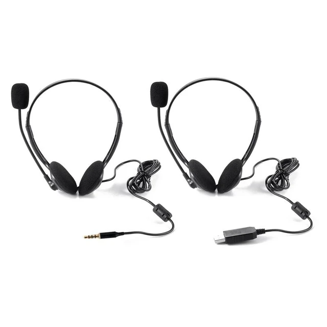 Auriculares con cable y cancelación de ruido de 3,5mm, cascos USB