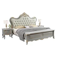 Vintage Modern Bed Multifonction Nordic Unique Queen French Bed Lounge Woode Headboard Camas Matrimonial Bedroom Furniture 5