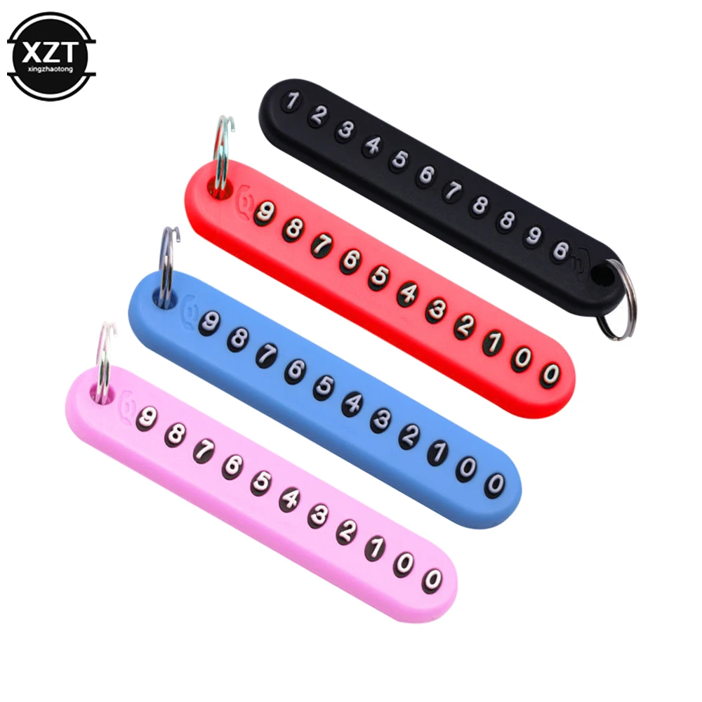 

Anti-lost Car Keychain Phone Number Card Keyring Leather Bradied Rope Auto Vehicle New Key Chain Holder Accessories Gifts Unisex