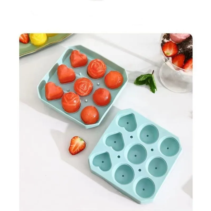 Silicone Ice Cubes Trays with Lid Large Rose Flower Heart Round Shape BPA  Free Ice Ball Maker Mold Frame Summer Gadget - AliExpress