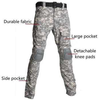 Airsoft Tactical Suit Military Camouflage Uniform Combat T-shirt Men Paintball Cargo Pants with Pads Outfit Hiking Set Hunting 6