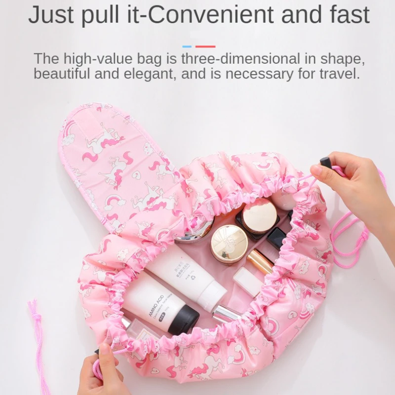 Borsa Cosmetica Da Viaggio Con Coulisse - Organizer Impermeabile Rosa Chiaro - Foto 9