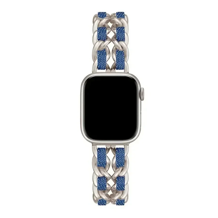 Gold Steel Leather Bracelet Wristband