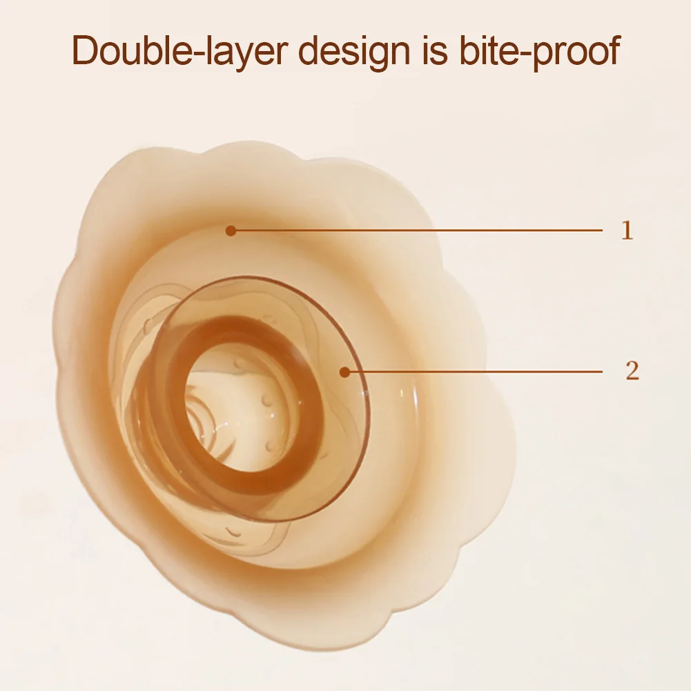 Description Picture 4 of item1Pc Silicone Nipple Protector with Box Breastfeeding Anti-bite Nursing Pads Dust Box Anti Overflow Breast Pads Mother Protection