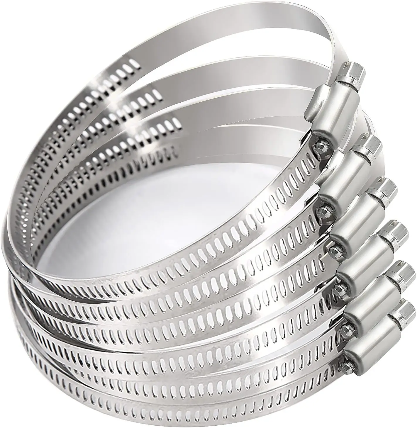 Hose Clamps Pipe Clamps 6mm~1400mm Diameter Hose Clamp Adjustable 304 Stainless Steel Fuel Line Hose Pipe Clip for Dryer Vent Air Duct Automotive Plumb