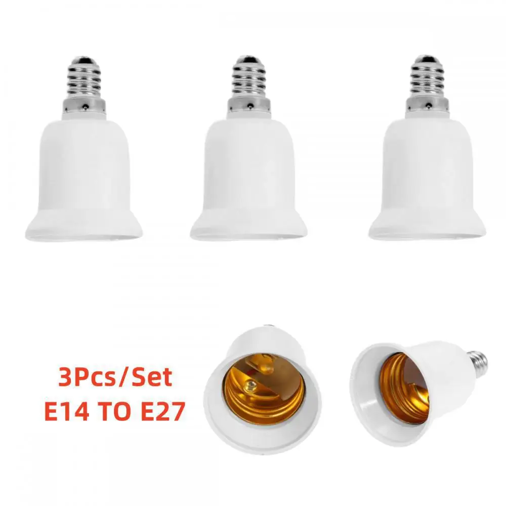 Description Picture 2 of item3Pcs E14 to E27 Lamp Bulb Socket base Holder Converter 110v 220V Light Adapter Conversion Fireproof home room Lighting