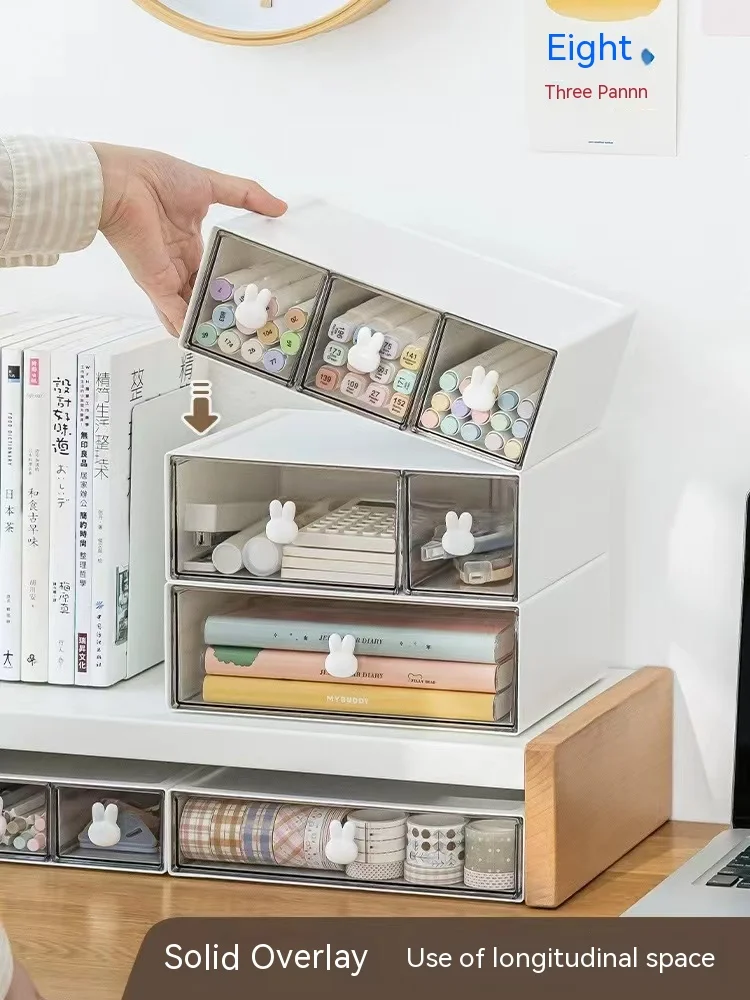 Stackable Desk Storage Box Office Ins Storage Box with Drawers Organizer Desk Accessories Stationery Desktop