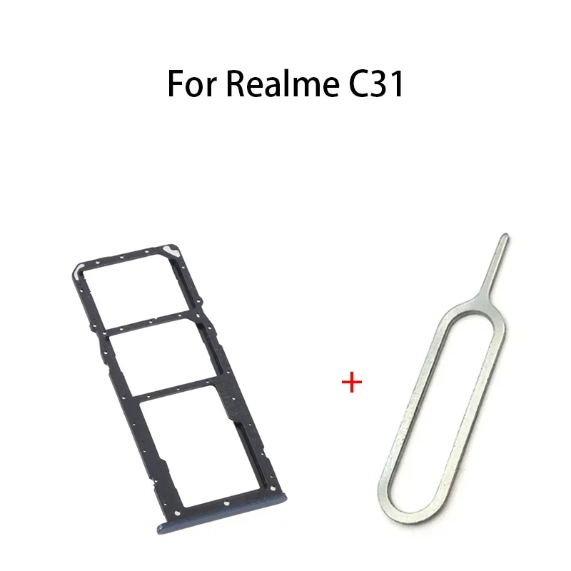 듀얼 SIM 카드 트레이 및 마이크로 SD 카드 트레이, 소켓 리더, Realme C31 용 거치대 슬롯