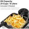 Electric Deep Fryers, 1700-Watt Triple Basket  with Timer Free Extra Odor Filter, Electric Deep Fryers 3