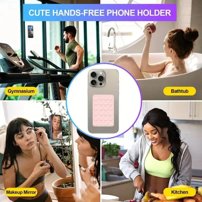 Silicone Suction Pad Double Sided For Mobile Phone Fixture Suction Cup 3M Backed Adhesive Silicone Rubber Sucker Pad For Fixing