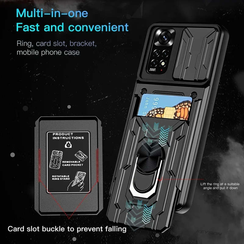 Luxury Heavy Shockproof Slide Lens Protector Multi Function Hard Armor Case Cover Samsung Galaxy A73 A53 A33 A13 S22 Ultra Plus - Image 4