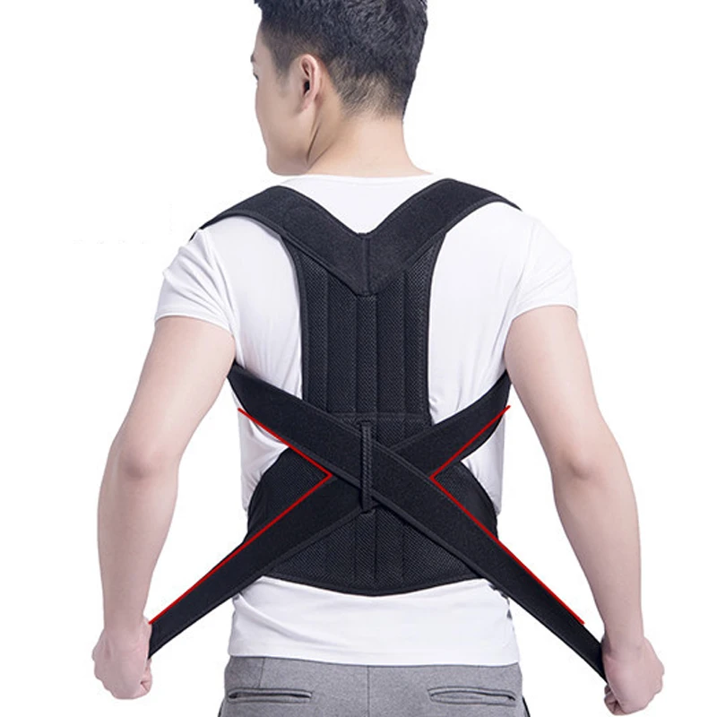 2 Metal Plate Breathable Mesh Shoulder Orthopedic Pain Back Brace