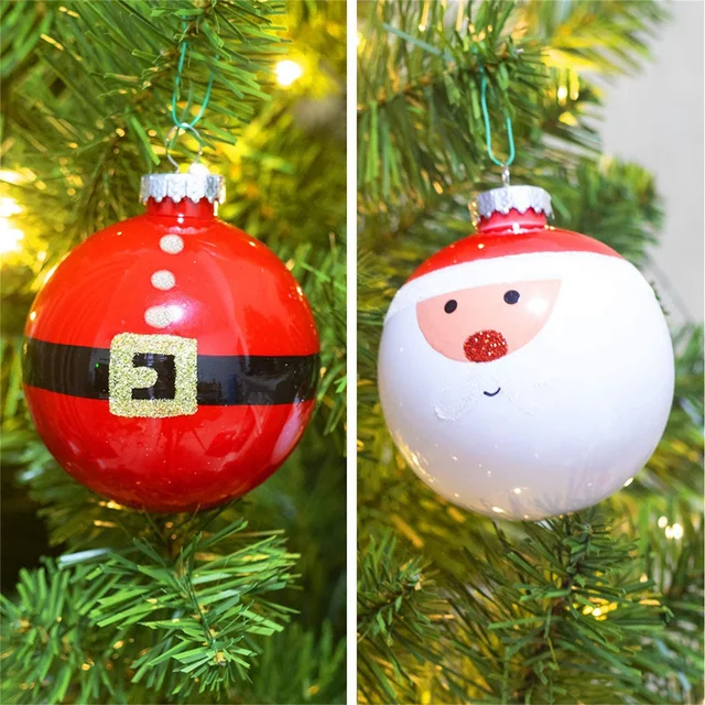 Palline Di Natale Rosso E Bianco - 16 Pezzi, 6cm, Decorazioni Albero Con Cavo, Plastica