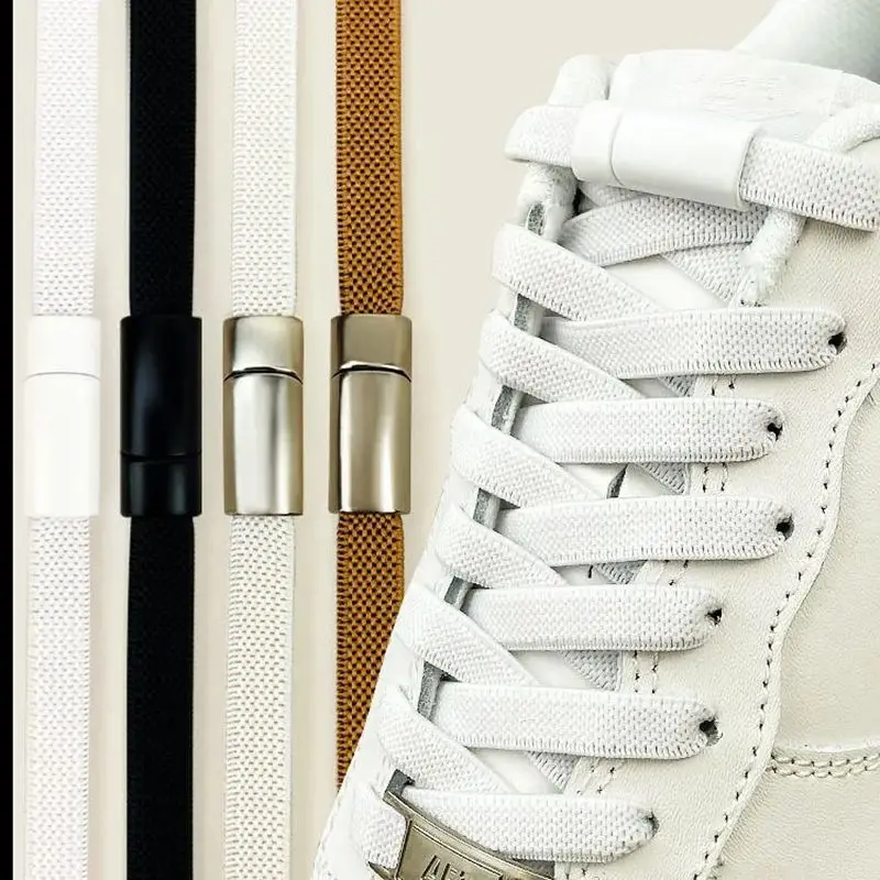No Tie Shoelaces Shoe Laces Clip Flat Elastic Stretch Laces