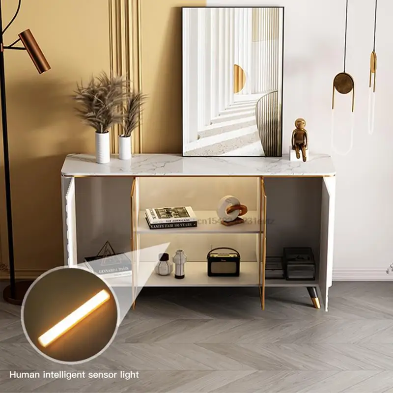 Light Rock Plate Sideboard Modern Simple Living Room Restaurant Porch Wine Cabinet Exquisite Decorative Lockers