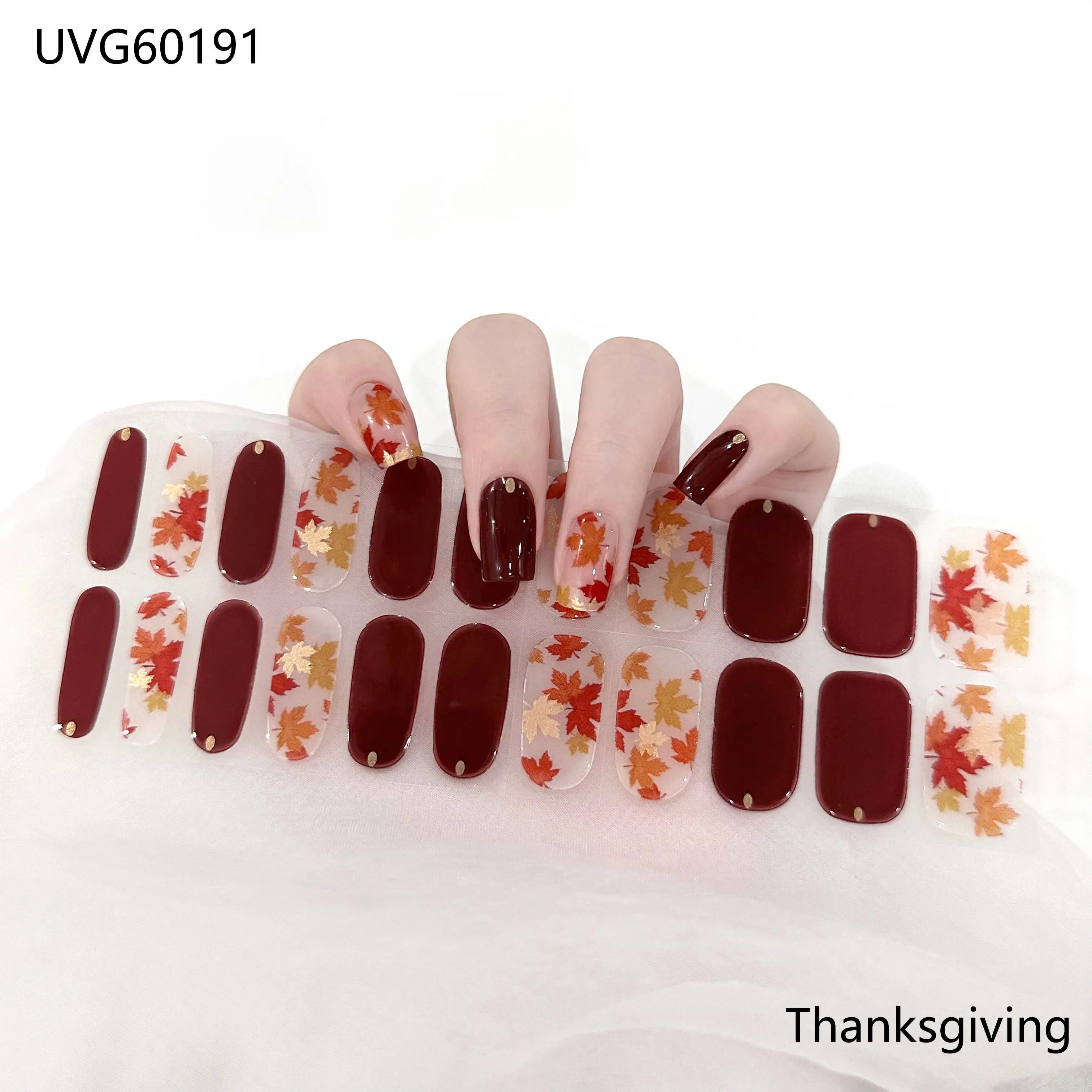Premium Semi-Cured Nail Wraps Set - Waterproof, Long-Lasting Gel Nail Stickers