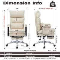 Large Tall Fabric Computer Chair, Comfortable Ergonomic Home Office Chair with Footrest, Cute Chenille Fabric High Back Recliner 2