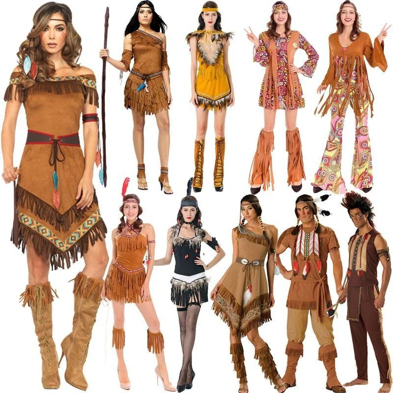 Costumi di halloween fantasy coppie di adulti karnaval costum di carnevale  di travestimento carnaval adulti uomini indiani di fantasia delle donne del  vestito sexy - AliExpress