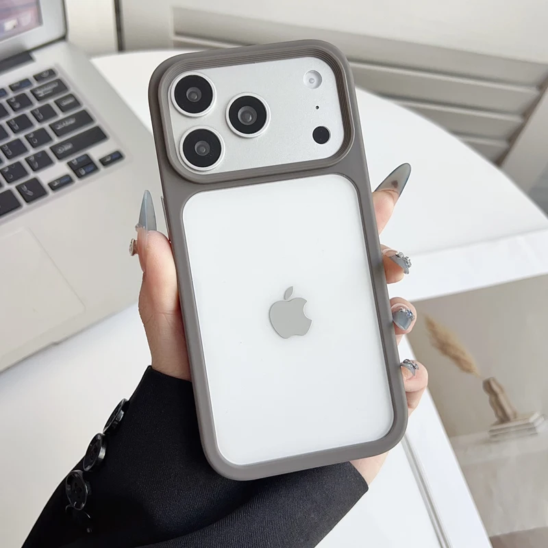 Transparent Skin Feel Shock Resistant Phone Case with TPU Border and Hardware Buttons