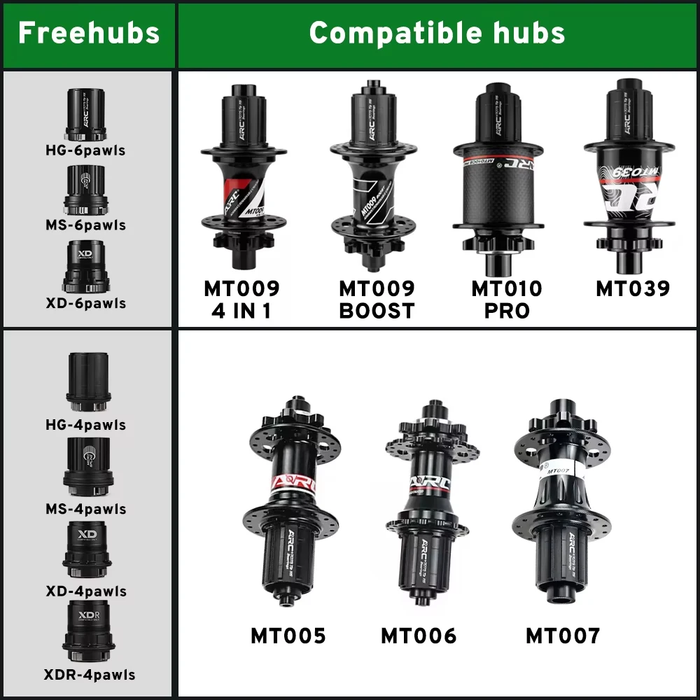 Mountain Bicycle Hubs MTB rear hub freehub micro spline 12v 11V hg MS XD xdr MT005 MT006 MT007 MT010 MT039 MT009
