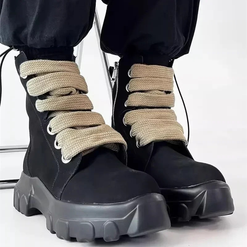 Autumn Motorcycle men Ankle Boots Street Goth Platform Rock