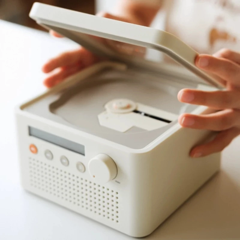 Syitren All-in-One CD Player Two-way Bluetooth Stereo HIFI Fever Retro Audio Player Rechargeable Built-in Speaker