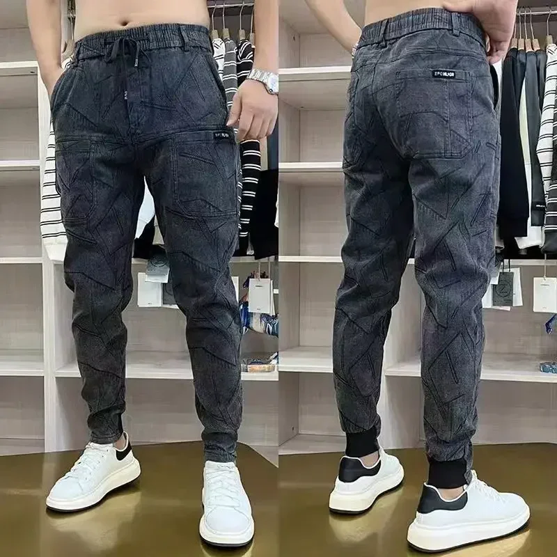 thumbnail image 1 of Pantalones vaqueros ajustados para hombre, pantalones vaqueros ajustados y elásticos de tubo, ajustados, de alta calidad, con bolsillos, elegantes, talla XS, lavados, 1 of 5