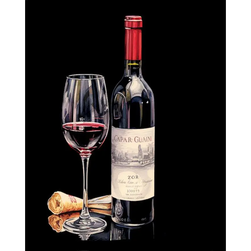 thumbnail image 1 of GATYZTORY Pintura al óleo por números Dibujo de vino tinto sobre lienzo Arte de pared pintado a mano Imágenes de bricolaje por números Kits para la decoración de la pared del hogar, 1 of 5