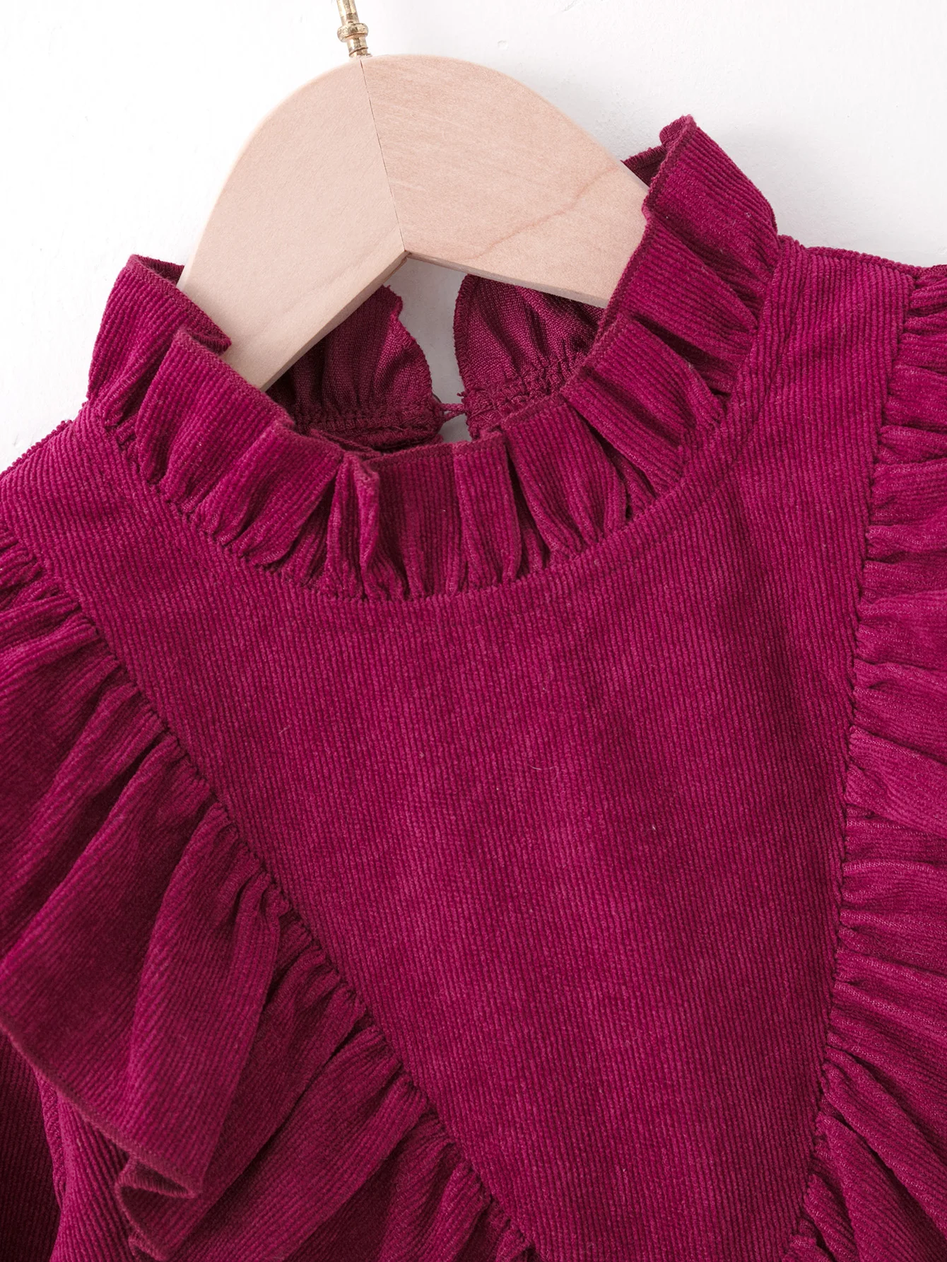 Girls Burgundy Velvet Dress 3