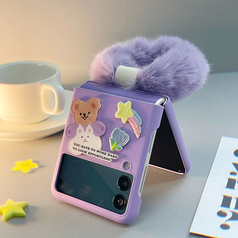 

Чехол для Samsung ZFlip3, стикер с милым маленьким красным Кроликом, полуоблегающий чехол для Galaxy Samsung Z FLIP 3, чехол Etui