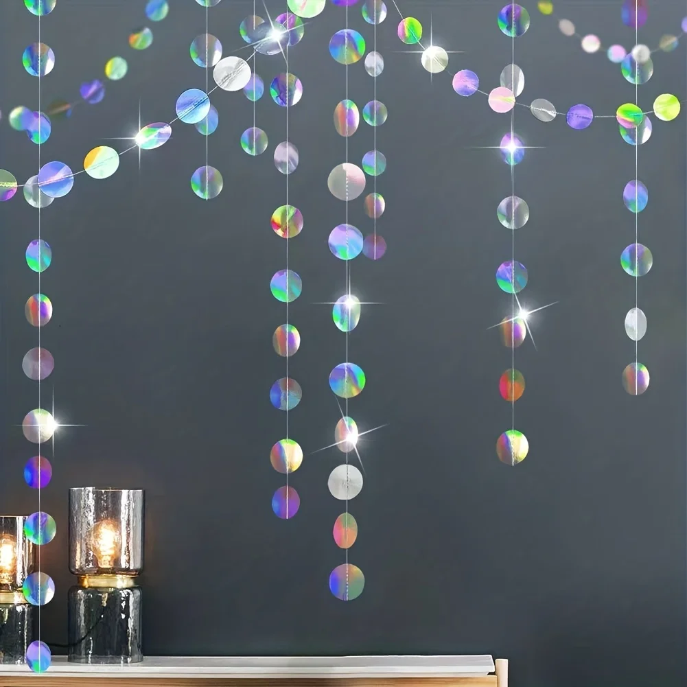 Paper Flower 1 piece disco themed colorful circular for birthday party decoration background wall pendant and banner