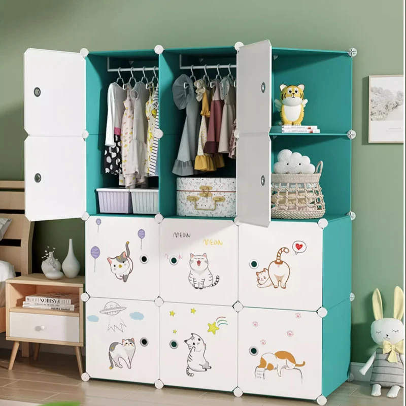 Baby Clothes Closet Baby Storage Cabinet Wardrobe Children's Organizer Dresser Montessori Clothes Closet for Girls