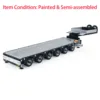 RC 9 Axles Metal Trailer Semi-assembled Extendible Trailers for 1/14 Remote Control Tractor Truck Car Models with LED Lights 1