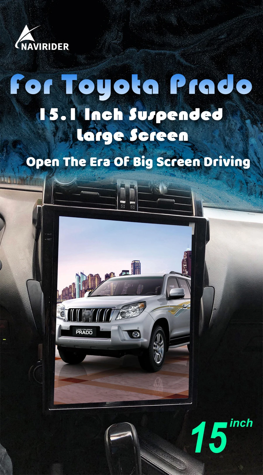 15inch Tesla Screen For Toyota Land Cruiser Prado 150 2014 - 2017 LC150 Car Radi