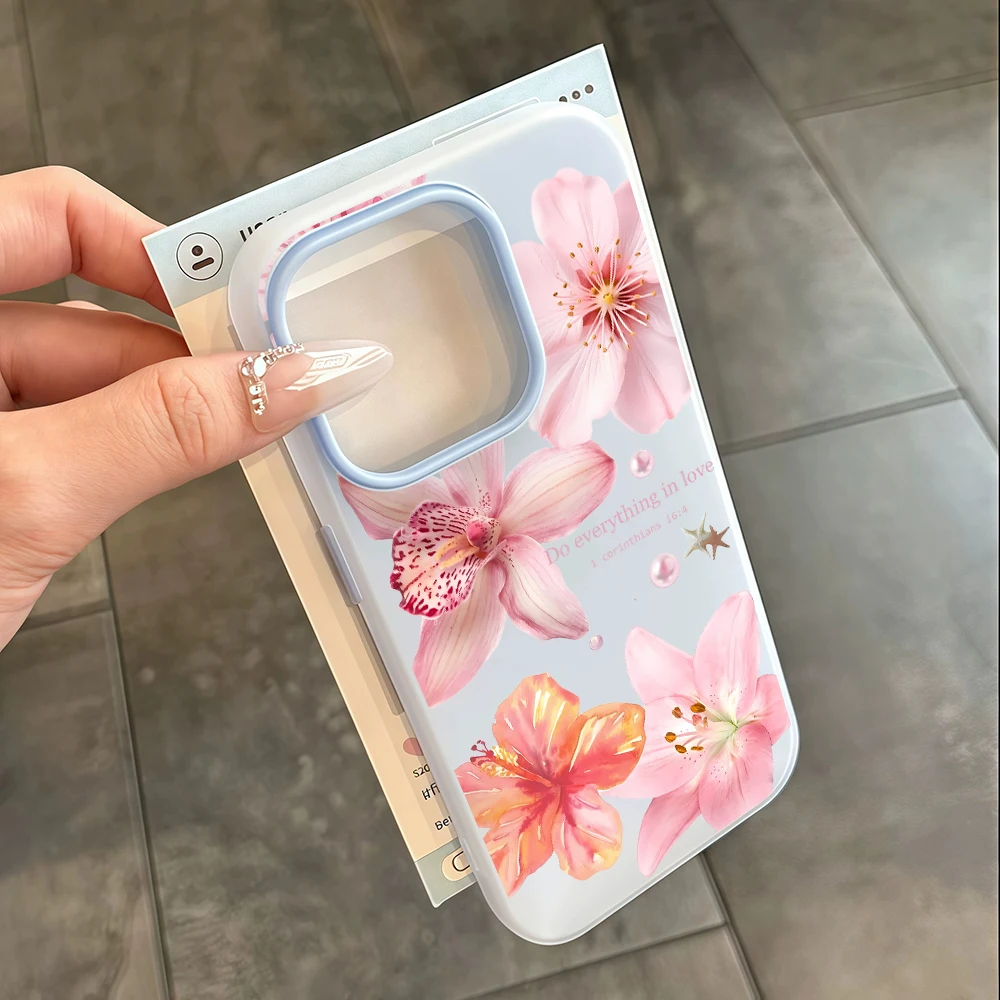 Pink Lily Flower Shockproof Phone Case - Elegant and Durable Cover