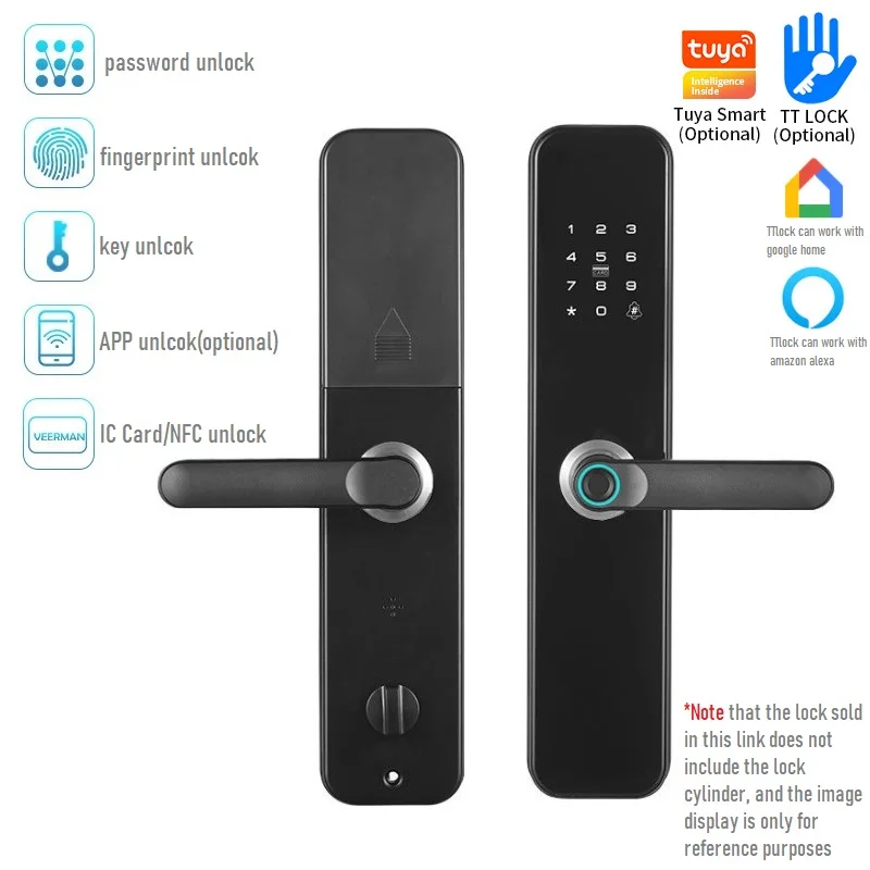 Smart Electronic Door Lock Tuya WIFI Fingerprint Lock TTlock Password Lock APP Unlock Indoor Wooden Door Anti-theft Smart Locks