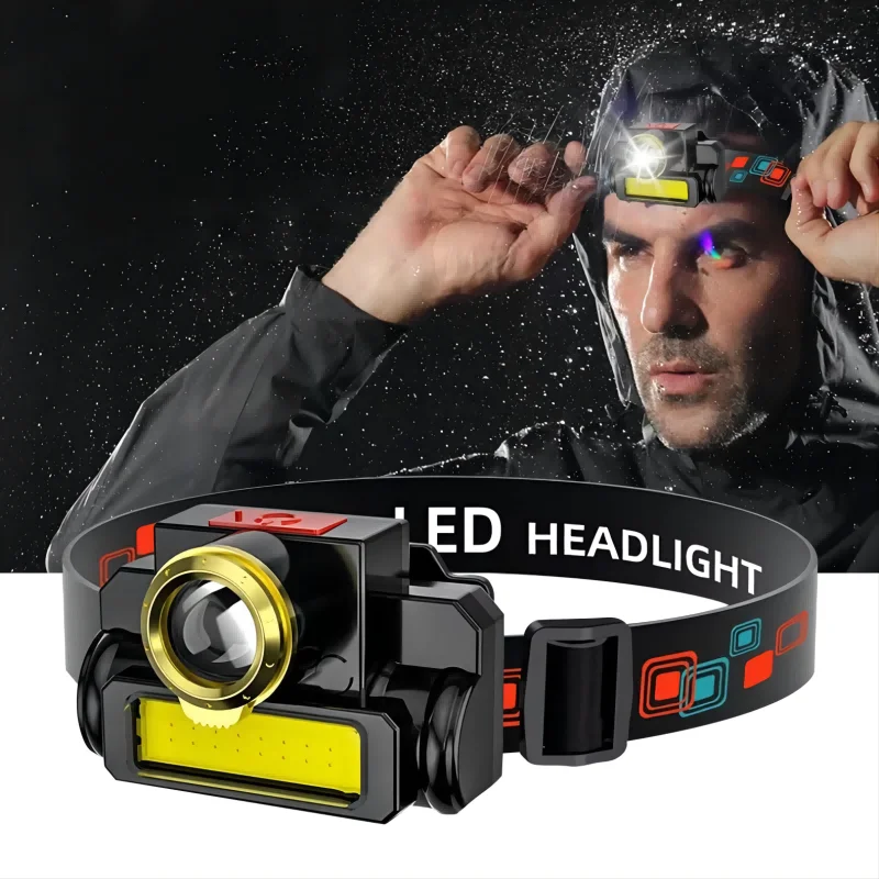 New Cob Floodlight Light Running Small Headlight Usb Charging Head