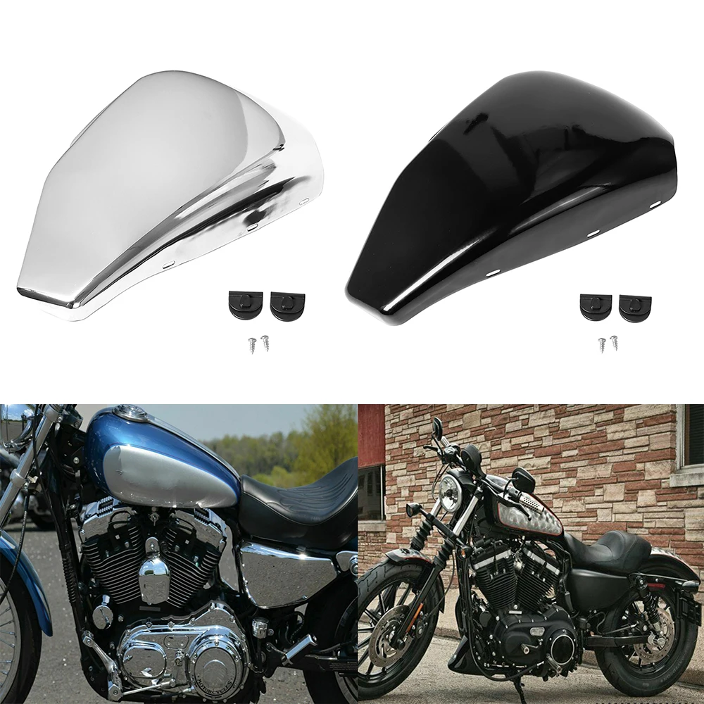 

Motorcycle Gloss Black / Chrome Left Battery Side Fairing Cover Steel For Harley Sportster Iron XL883 XL1200 1200 883 2004-2013