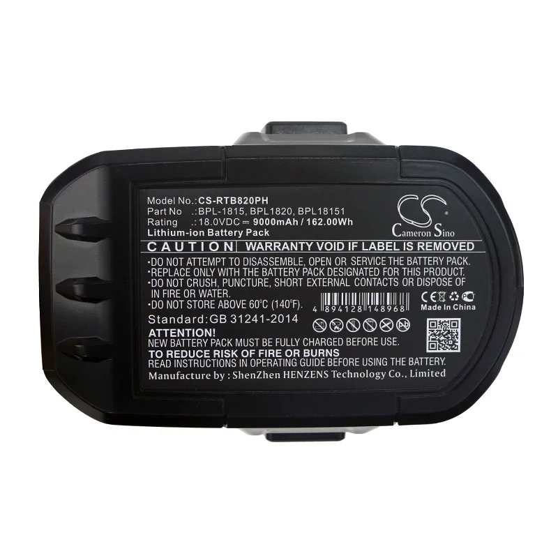 

CS 9000mAh Battery For Ryobi ABP1801 ABP1803 BCP1817/2SM BPL1815 BPL-1815 BPL18151 BPL1820 BPL-1820G BPP-1813 BPP-1815