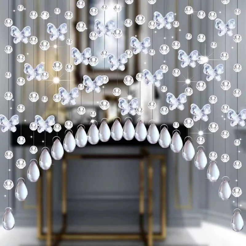 5X1m Crystal Bead Curtain Partition Entryway Bedroom Door Curtain