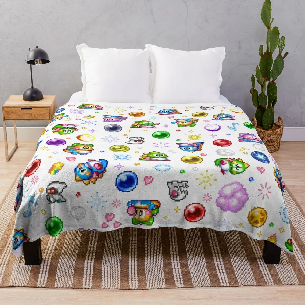 Bubble Bobble - White Throw Coperta Idee Regalo Di San Valentino Turistico Caldo Per Coperte Invernali