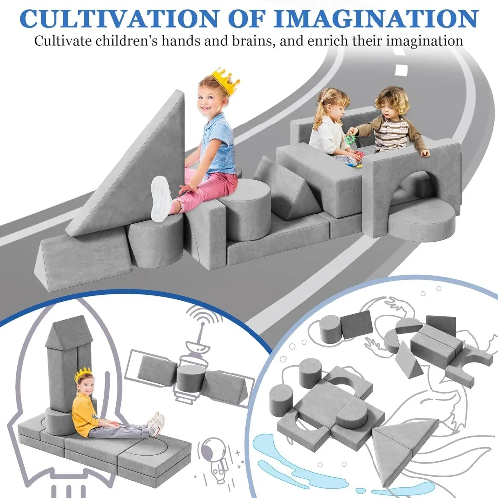 Modular  Play Couch, 20PCS Kids Modular Couch for 4 ,  Couch for Playroom, Modular Kids Couch for Boys and Girls 3