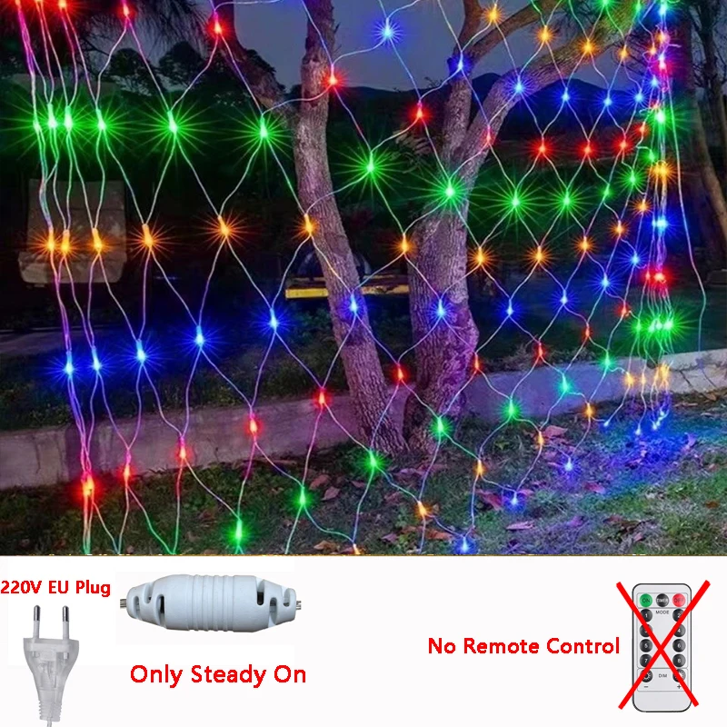 thumbnail image 1 of Cortina de red con luces LED de Navidad de 1,5 a 60 m, cadena de luces de malla para fiestas, bodas, Año Nuevo, guirnalda para decoración de jardín al aire libre, 1 of 5
