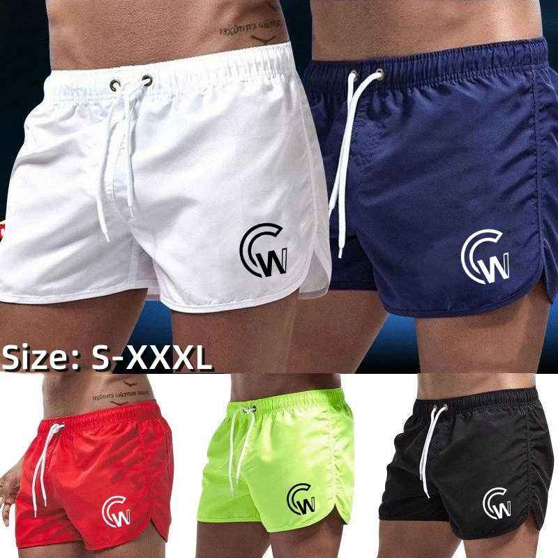 New Fashion Men Shorts Summer Solid Color Swimmer Quick Drying Beach Shorts Elastic Waist Fishing Pants men s clothing denim shorts men s summer new elastic waist light colored fashion casual loose straight five point pants