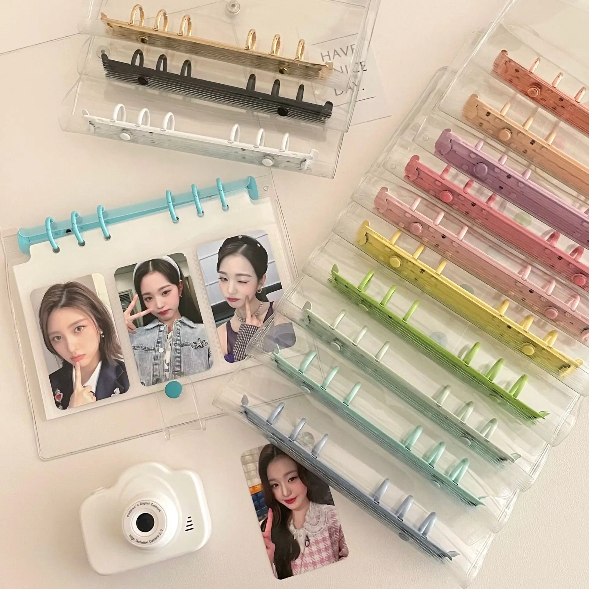 A6 Transparent Pvc Cover Loose-leaf Kpop Idol Card Album Storage Book Binder Photocards Journal Diary Cover School Stationery 4
